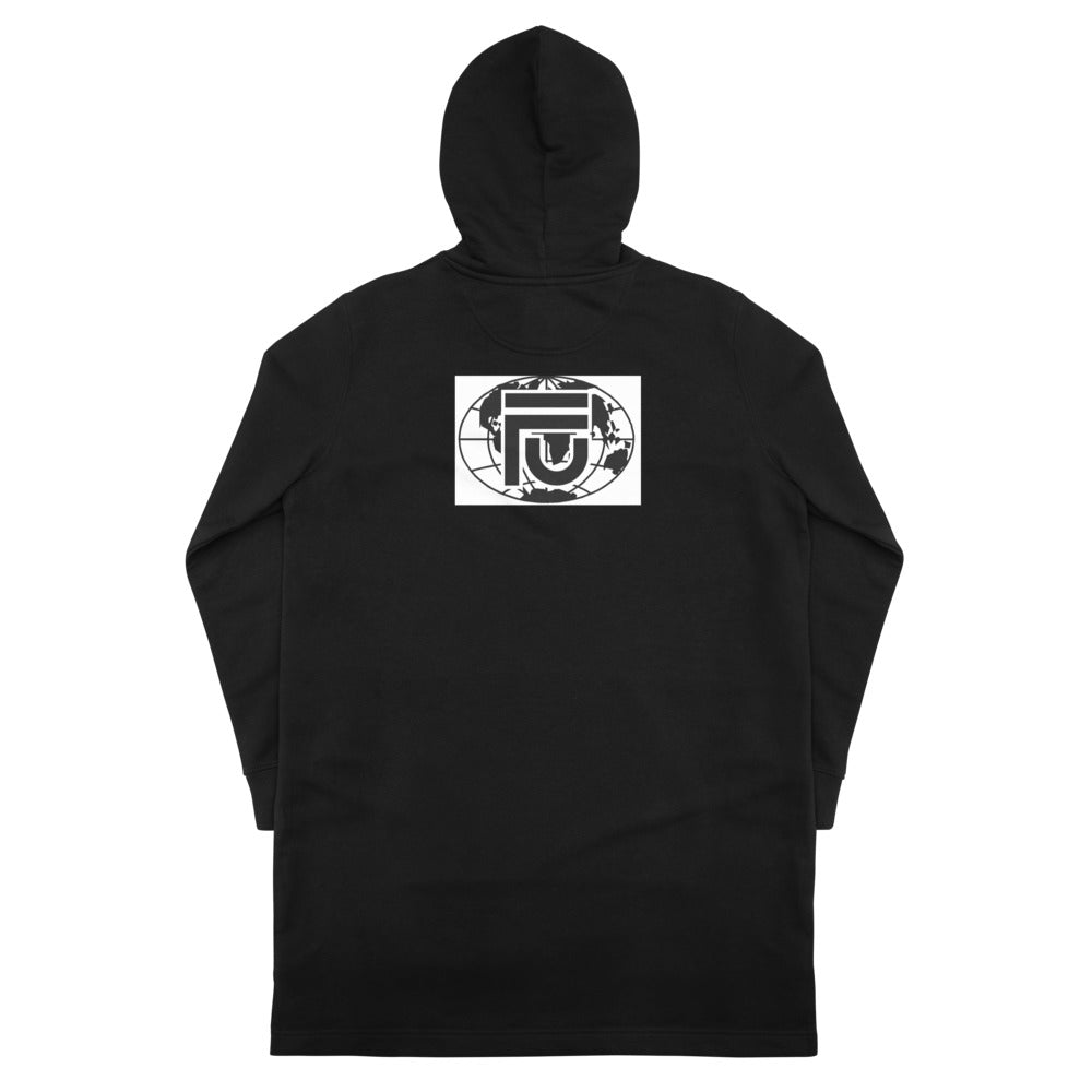 Black Long Hoodie Dress | Long Hoodie | Da United Front Clothing Line